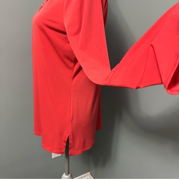 MICHAEL MICHAEL KORS Blouse with bell sleeves women’s size medium orange - Picture 4 of 8